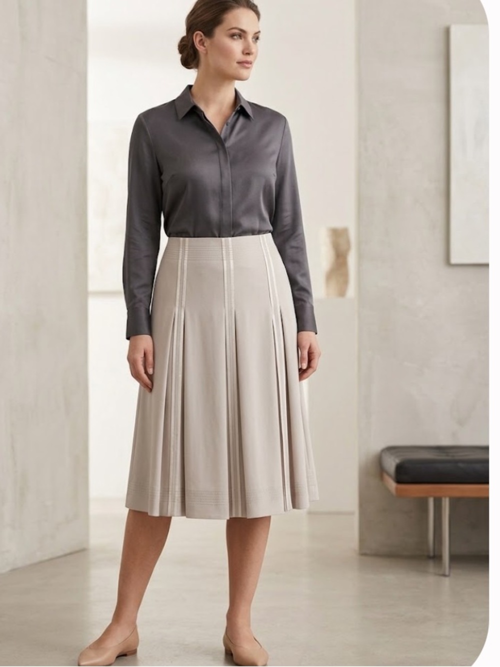 Cerruti 1881 Italian designer a-line flared midi skirt 14